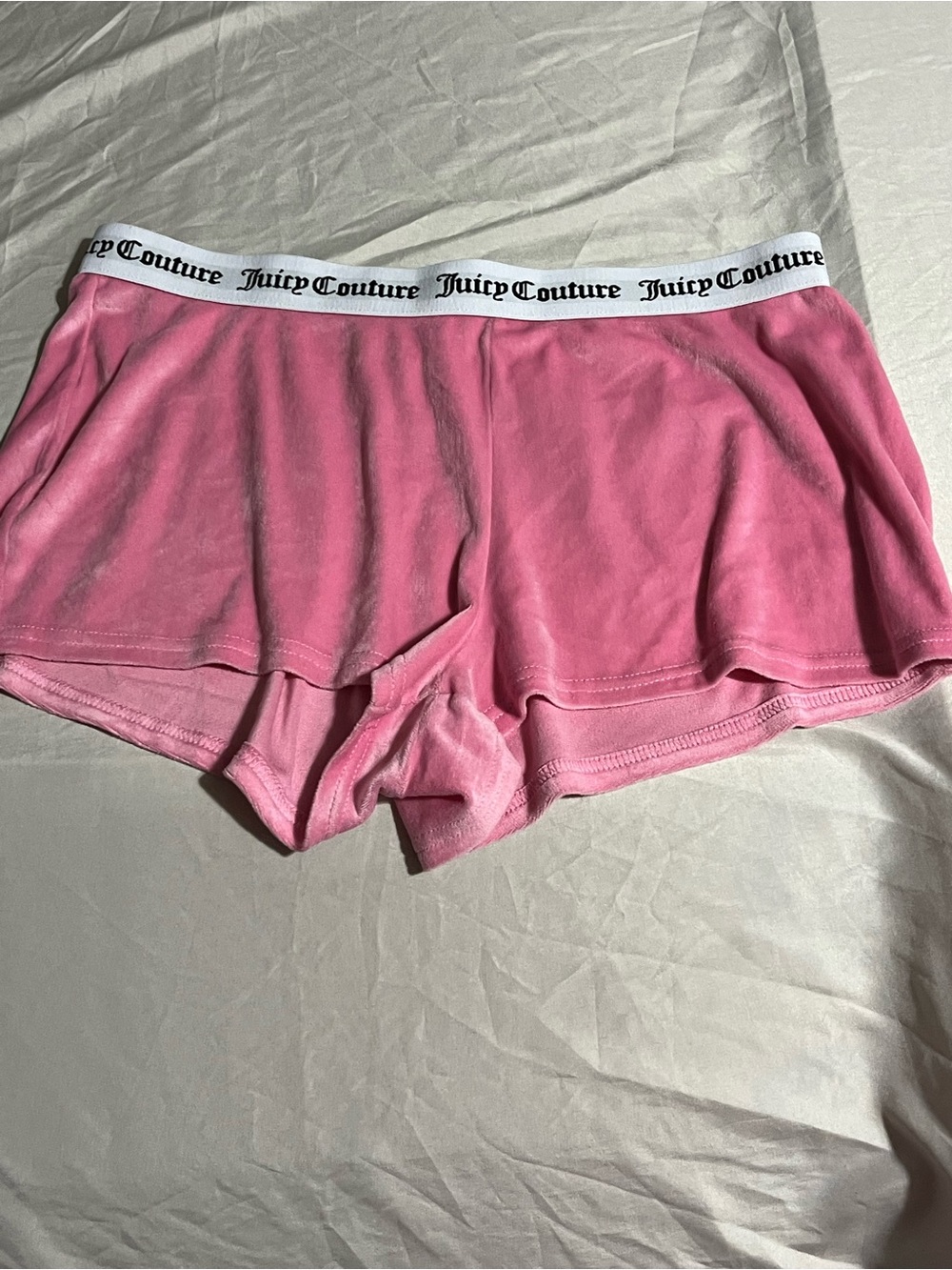 Juicy Couture Pink Velour Lounge Shorts with Branded Waistband Womens Size L